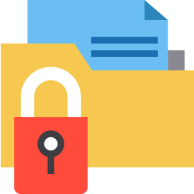 Cartella documenti con lucchetto