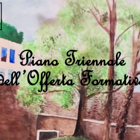 Disegno mura di Treviso e scritta Piano triennale offerta formativa